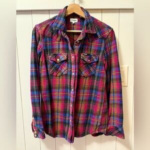 Wrangler x Free People Snap Flannel EUC Size Small